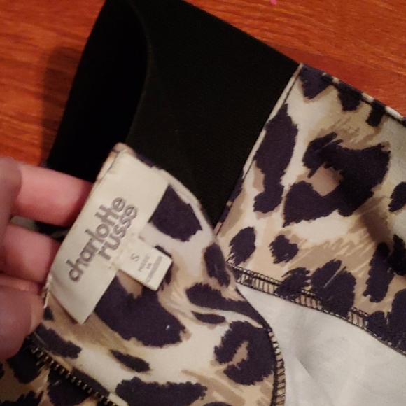 Leopard Print Stretch Cotton Zip Skirt - Picture 6 of 6